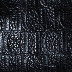 Pre Owned Carolina Herrera Black Monogram Leather Shoulder Bag