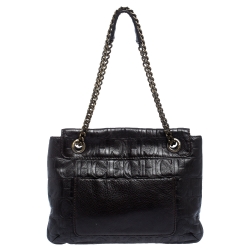 Pre Owned Carolina Herrera Brown Monogram Leather Audrey Shoulder Bag