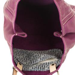 Pre Owned Carolina Herrera Leather Purple CH Monogram Tote