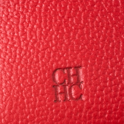 Pre Owned Carolina Herrera Brown Monogram Leather Tri Fold Compact Wallet