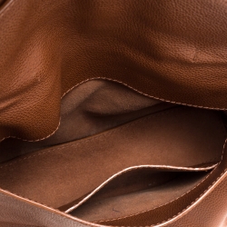 Pre Owned Carolina Herrera Brown Leather Minueto Flap Bag