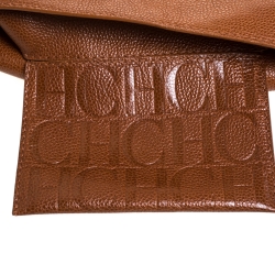 Pre Owned Carolina Herrera Brown Leather Minueto Flap Bag