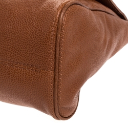 Pre Owned Carolina Herrera Brown Leather Minueto Flap Bag