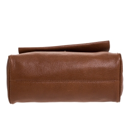 Pre Owned Carolina Herrera Brown Leather Minueto Flap Bag