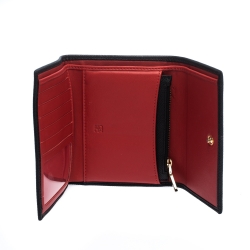 Pre Owned Carolina Herrera Black Leather Trifold  Wallet