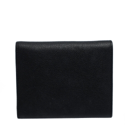 Pre Owned Carolina Herrera Black Leather Trifold  Wallet