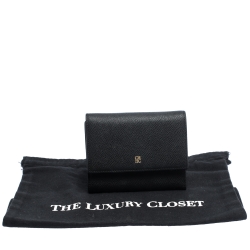 Pre Owned Carolina Herrera Black Leather Trifold  Wallet