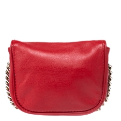 Pre Owned Carolina Herrera Red Leather Flap Crossbody Bag