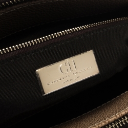 Pre Owned حقيبة يد كارولينا هيريرا "أندي" جلد بني فاتح