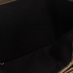 Pre Owned Carolina Herrera Metallic Gold Leather Gigi Trifold Wallet