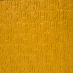 Carolina Herrera Mustard Embossed Leather Continental Pouch
