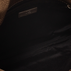 Pre Owned Carolina Herrera Metallic Gold Monogram Leather Audrey Shoulder Bag