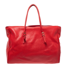 Pre Owned Carolina Herrera Orange Leather Flap Satchel