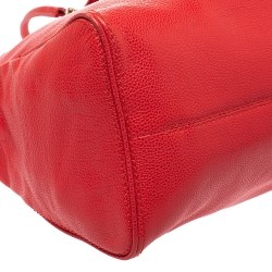 Pre Owned Carolina Herrera Orange Leather Flap Satchel