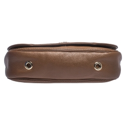 Pre Owned Carolina Herrera Brown Leather Shoulder Bag