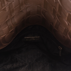 Pre Owned Carolina Herrera Brown Leather Shoulder Bag
