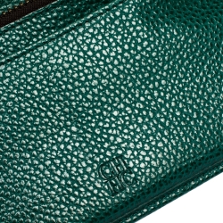 Pre Owned Carolina Herrera Green Leather Continental Flap Wallet
