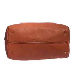 Carolina Herrera Cinnamon Brown Leather Front Pocket Satchel
