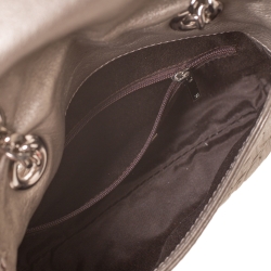 Pre Owned Carolina Herrera Grey Monogram Leather Audrey Shoulder Bag