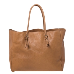 Pre Owned Carolina Herrera Tan Leather Tote