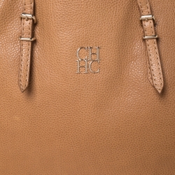 Pre Owned Carolina Herrera Tan Leather Tote