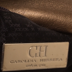 Pre Owned Carolina Herrera Bronze Quilted Leather Flap Chain Shoulder Bag