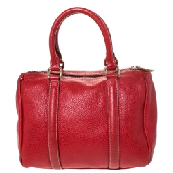 Carolina Herrera Red Leather Andy Boston Bag