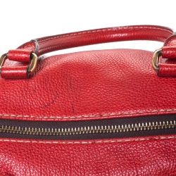 Carolina Herrera Red Leather Andy Boston Bag