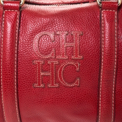 Carolina Herrera Red Leather Andy Boston Bag