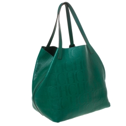مملوكة مسبقًا Carolina Herrera Green Monogram Leather Matryoshka Tote