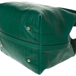 مملوكة مسبقًا Carolina Herrera Green Monogram Leather Matryoshka Tote