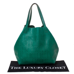 مملوكة مسبقًا Carolina Herrera Green Monogram Leather Matryoshka Tote
