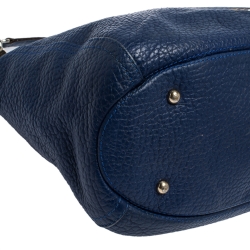 Pre Owned Carolina Herrera Blue Leather Chain Hobo