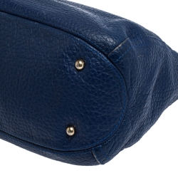 Pre Owned Carolina Herrera Blue Leather Chain Hobo