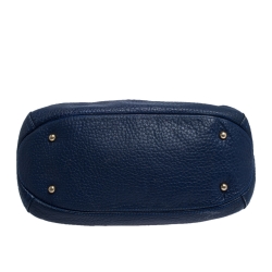 Pre Owned Carolina Herrera Blue Leather Chain Hobo