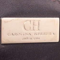 Pre Owned Carolina Herrera Gold Monogram Leather Audrey Shoulder Bag