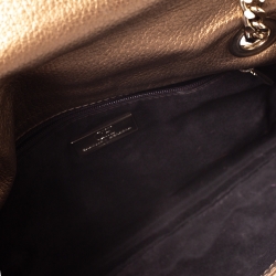 Pre Owned Carolina Herrera Gold Monogram Leather Audrey Shoulder Bag