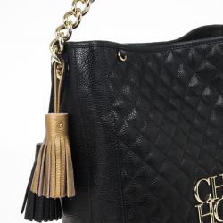 Pre Owned Carolina Herrera CH Black Monogram Tote