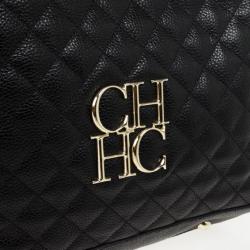 Pre Owned Carolina Herrera CH Black Monogram Tote