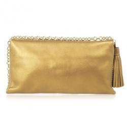 Pre Owned Carolina Herrera Gold Leather Chain Triana Shoulder bag