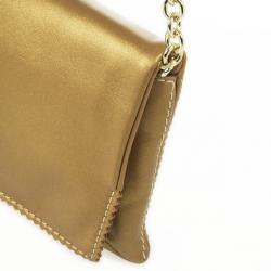 Pre Owned Carolina Herrera Gold Leather Chain Triana Shoulder bag