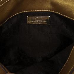 Pre Owned Carolina Herrera Gold Leather Chain Triana Shoulder bag