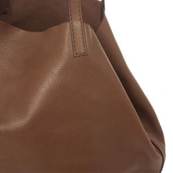 Pre Owned Carolina Herrera Brown Matryoshka Leather Tote