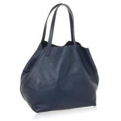 Pre Owned Carolina Herrera Blue Leather Matryoshka Tote