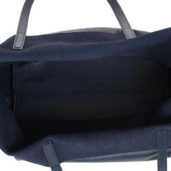 Pre Owned Carolina Herrera Blue Leather Matryoshka Tote