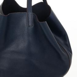 Pre Owned Carolina Herrera Blue Leather Matryoshka Tote