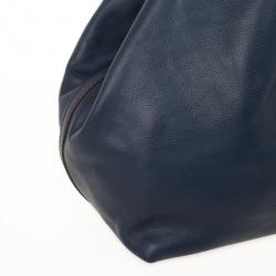 Pre Owned Carolina Herrera Blue Leather Matryoshka Tote