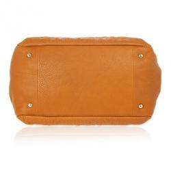 Pre Owned Carolina Herrera Orange Monogram Embossed Bow "New Anna" Tote