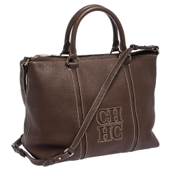 Pre Owned Carolina Herrera Brown Leather Andy Tote