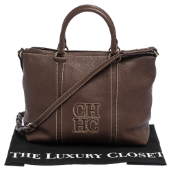 Pre Owned Carolina Herrera Brown Leather Andy Tote